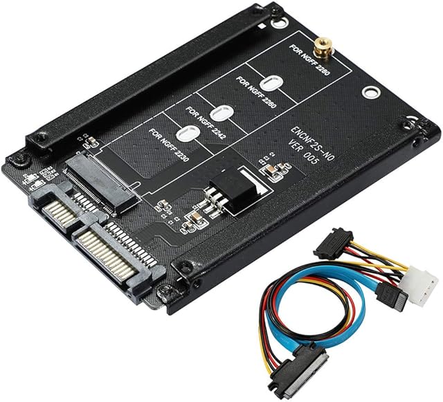 BEYIMEI B & B+M key M.2 SSD to SATA Adapter, M.2 NGFF to 2.5 inch SATA III SSD Adapter Enclosure, 6gb/s M2 Hard Drive Converter Card Support SATA M.2 2280, 2260, 2242, 2230, not Support NVME PCI-E