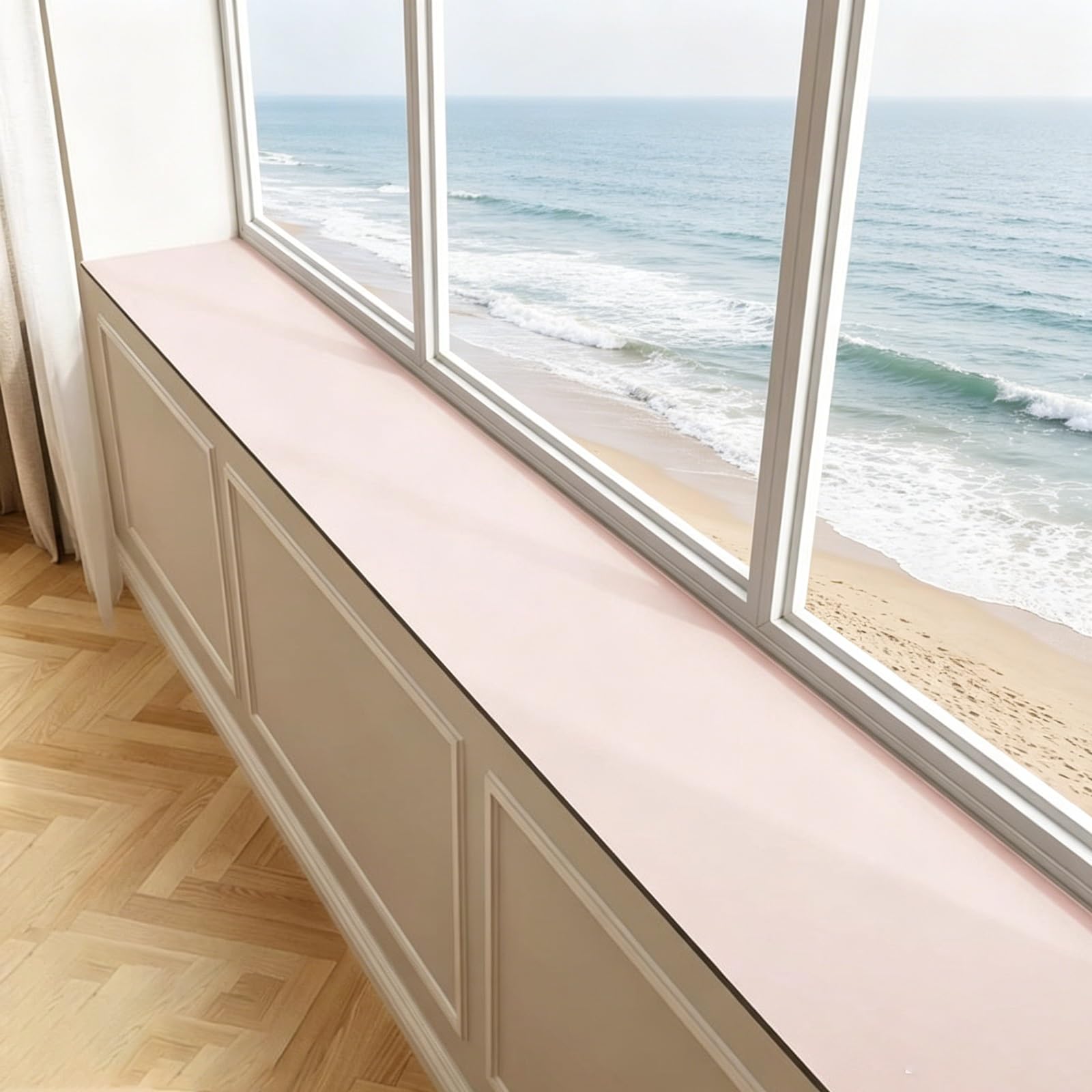 JXYQZD Cuttable Diatomaceous Earth Window Sill Mat, Narrow Absorbent Waterproof Non Slip Bay Window Cushion Pad Dustproof Protector for Balcony Kitchen(Pink,20x150cm)