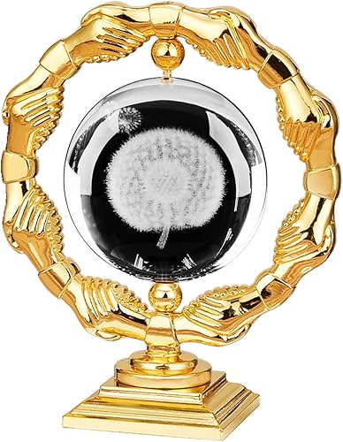 Esculturas de pisapapeles de cristal de diente de león 3D (2.362 in) Decoración de oficina, decoración de escritorio, decoración de cubículo para