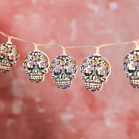 Lights4fun Grateful Dead Sugar Skull String Lights
