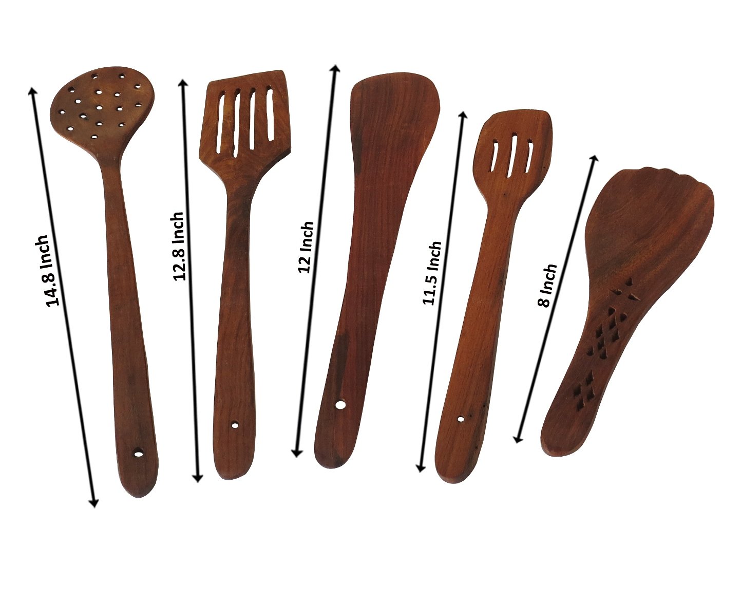 D'CORE CRAFTS Wooden Cutlery Set (Multicolour) - Set of 5