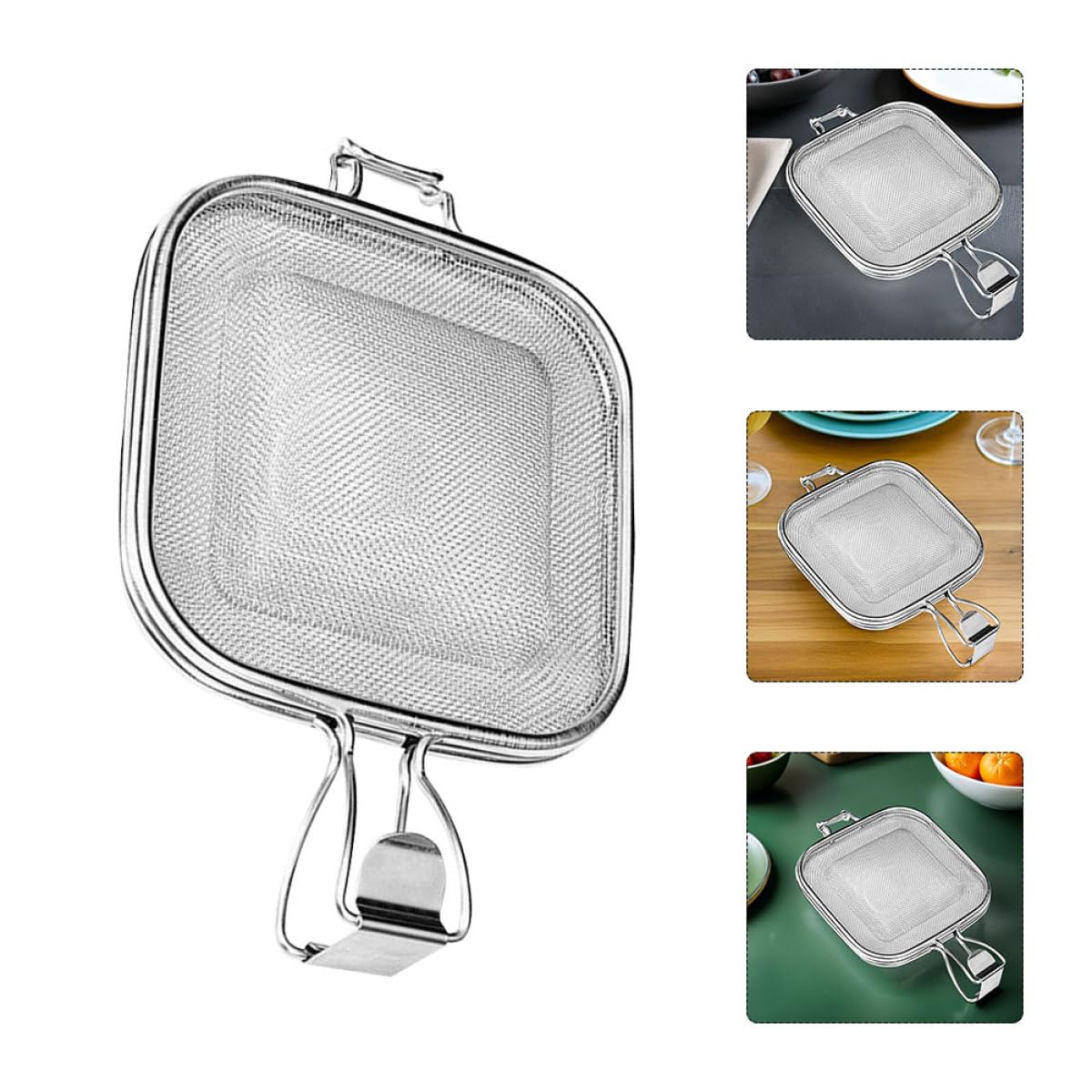 Pinza da Cucina in Acciaio Inossidabile Rete per Cottura Arrosto e Bordo Arrotondato, per Tostare Pane e Verdure Asciutte