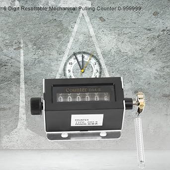 D94 - S Digital Counter,0-999999 6 Digit Punch Counter Resettable Mechanical Pull Counter
