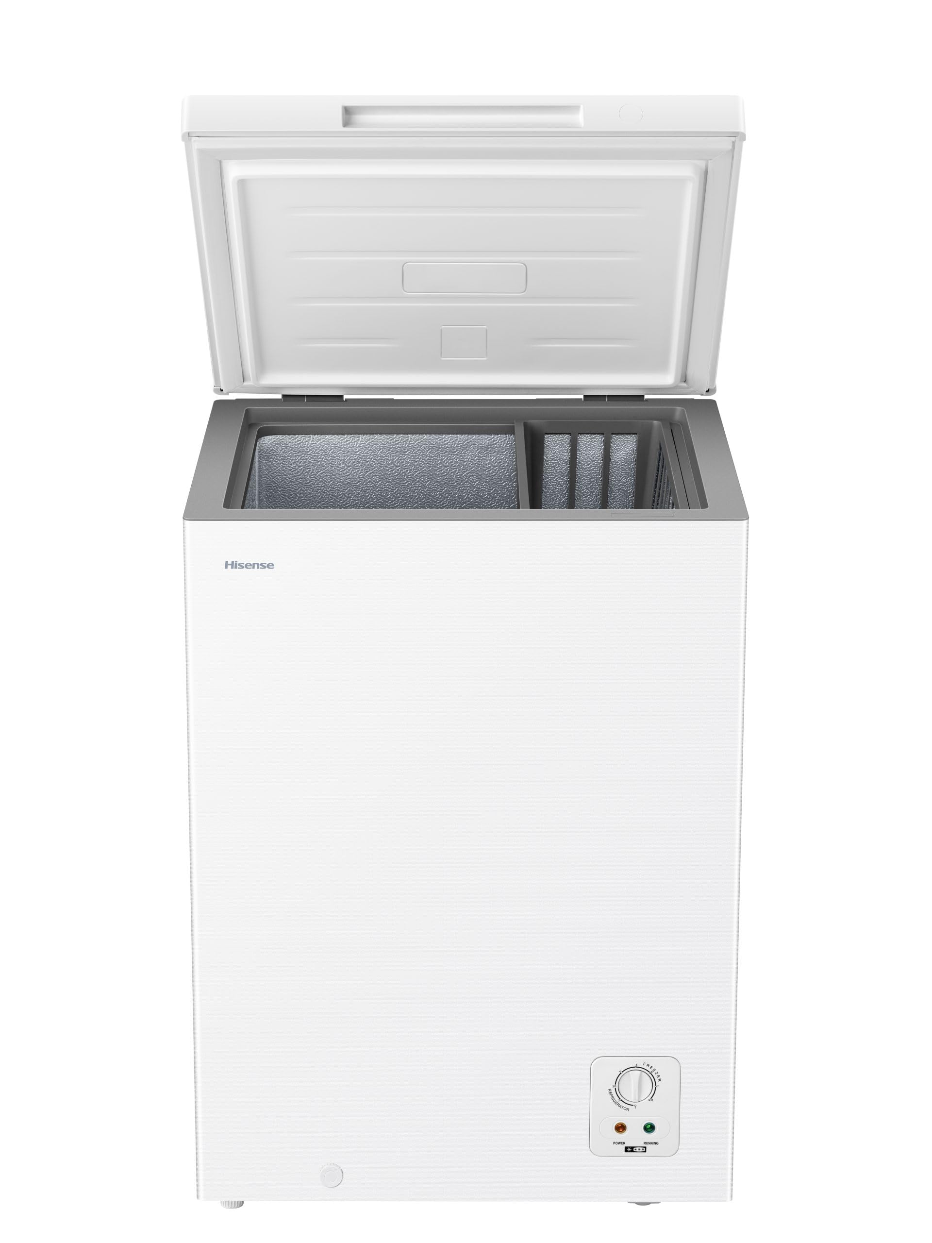 Hisense FT100N1BWE Tiefkühlschrank mit 97 Liter Fassungsvermögen, leise max. 40 dB, Abmessungen 57,1 x 42,7 x 83,8 cm (L x B x H), Weiß