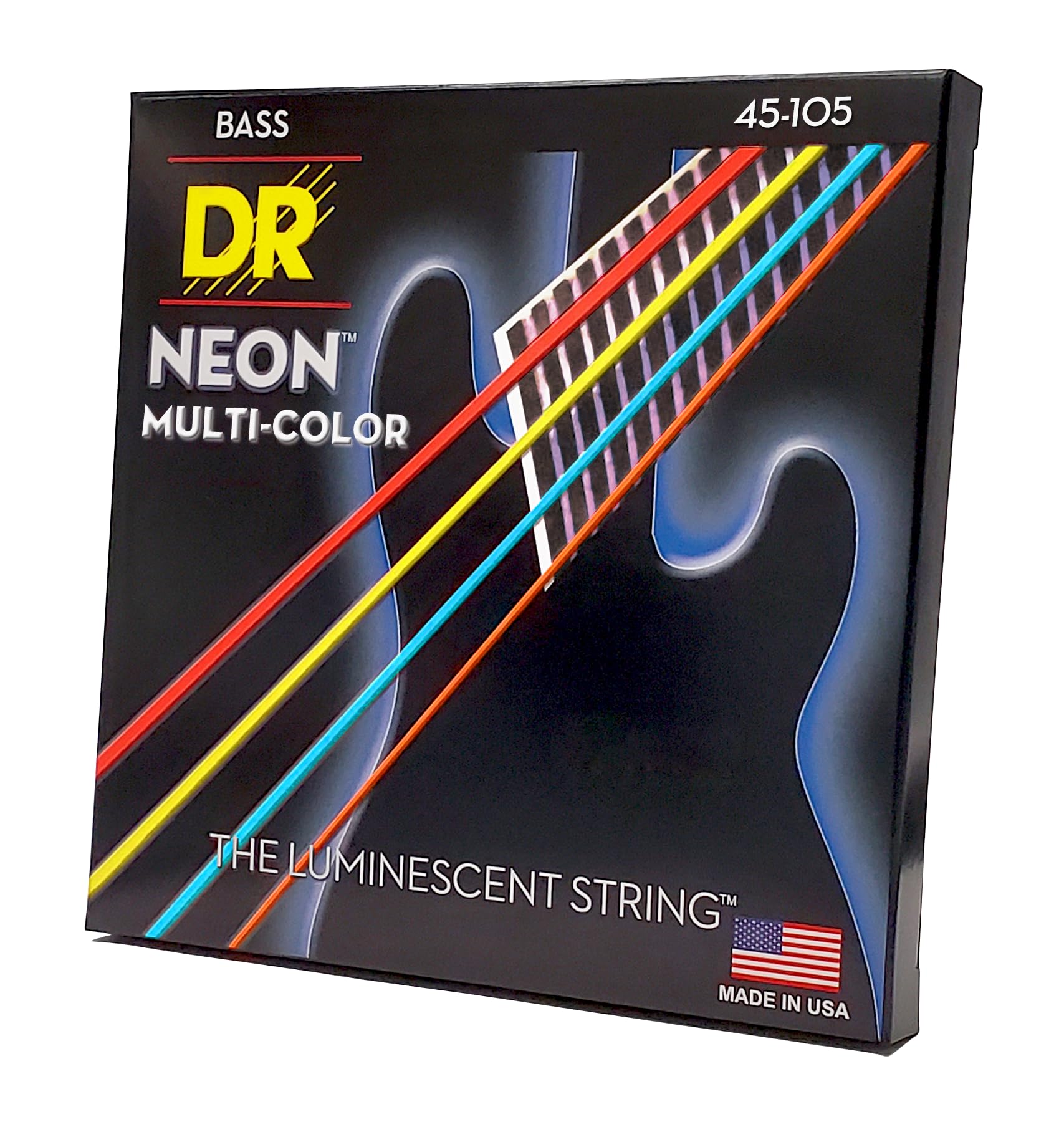 DR Strings HI-DEF NEON™ - wielokolorowe struny basowe: M 45-105