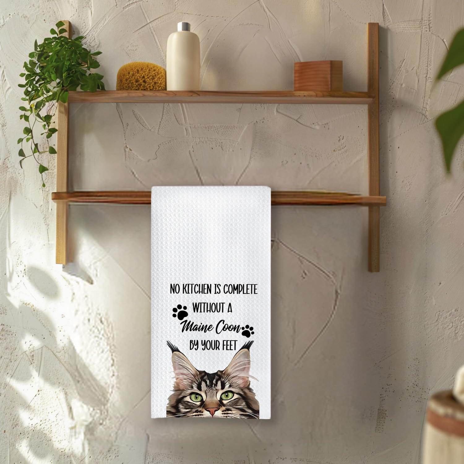 Chicimln Funny Maine Coon Cat Kitchen Towels, Maine Coon Cat Gifts Decorative Hand Towels, Gifts for Cats Lovers Dish Tea Towel Drying Cloth for Kitchen Decor, 16x24 Inch - Image 6