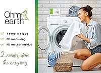Vista 2 de Ohm Earth’s Wash Laundry Detergent Sheets Hypoallergenic & Dye-Free Liquidless Detergent, Fast Dissolving Concentrated Strips Ideal for Sensitive
