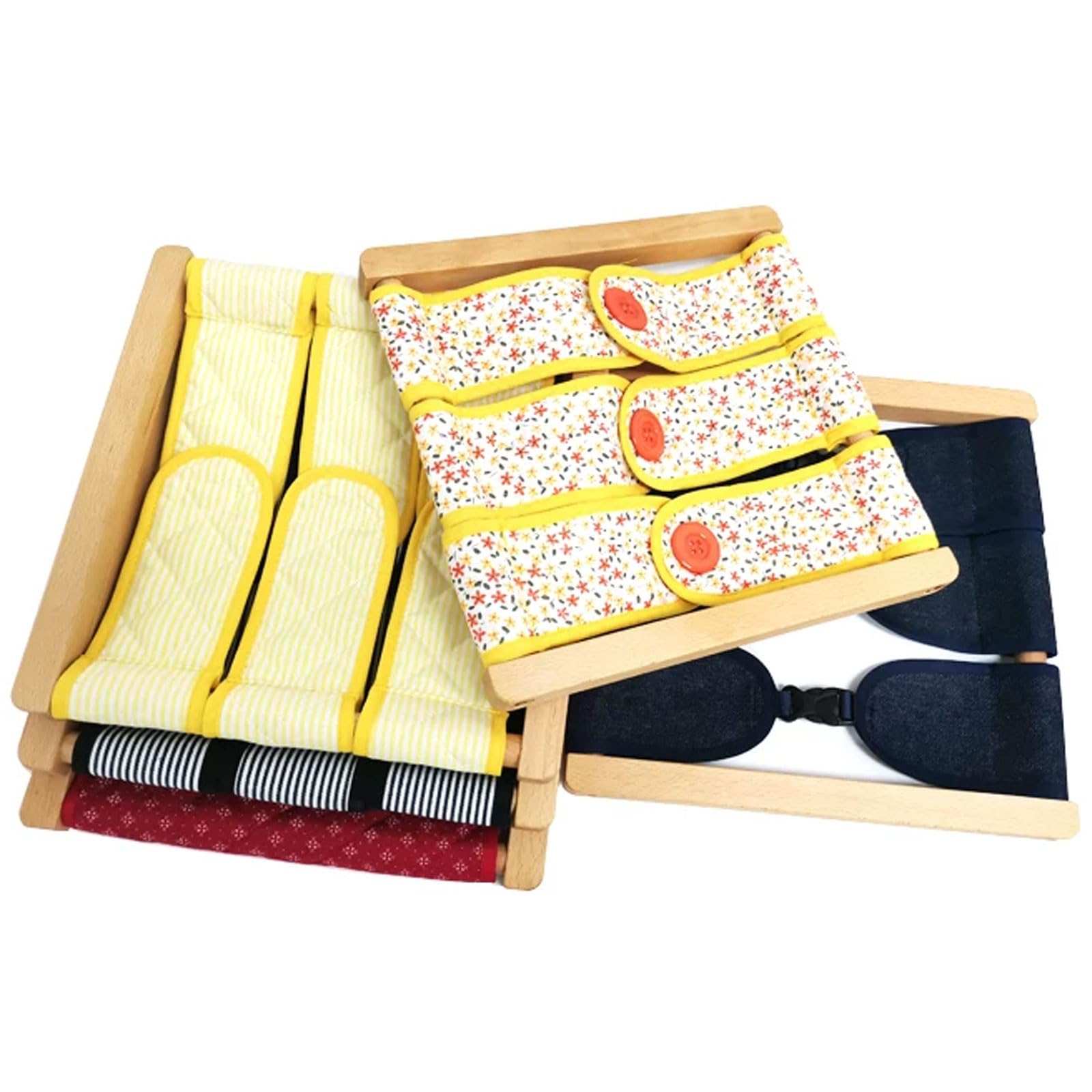 Telaio da vestizione in Legno Montessori | Tavola Allacciare Vestiti, Cerniera, Bottone, Pressione, Fibbia, Giocattolo Pratica, Giocattolo Abilità Motorie Fini