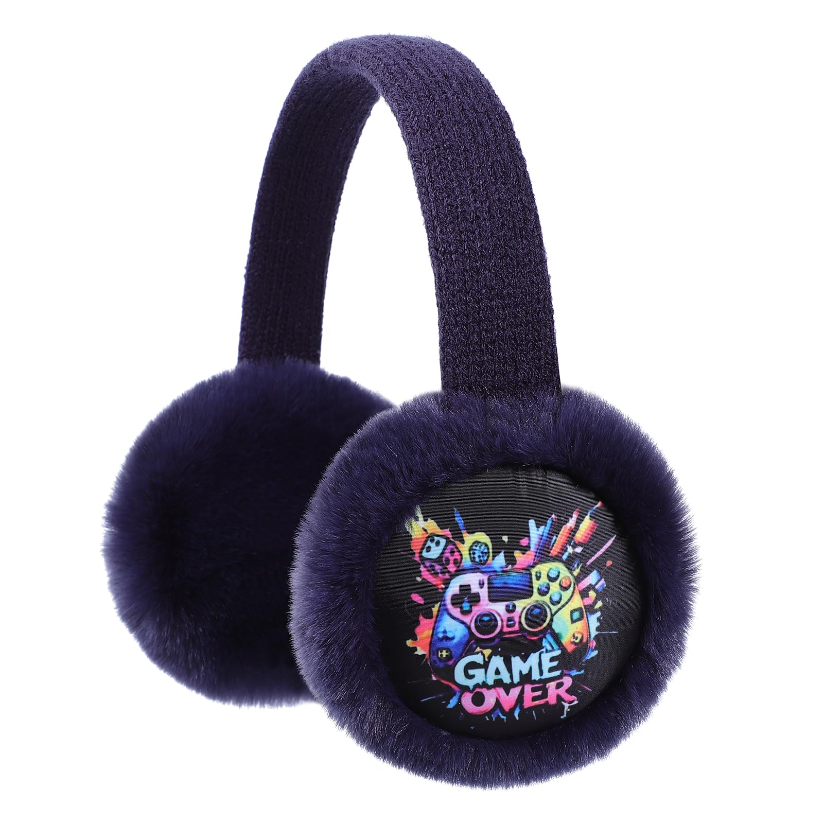 ZTL Kids Knit Earmuffs Soft Plush Ear Warmers Winter Outdoor Ear Muffs for Boys Girls