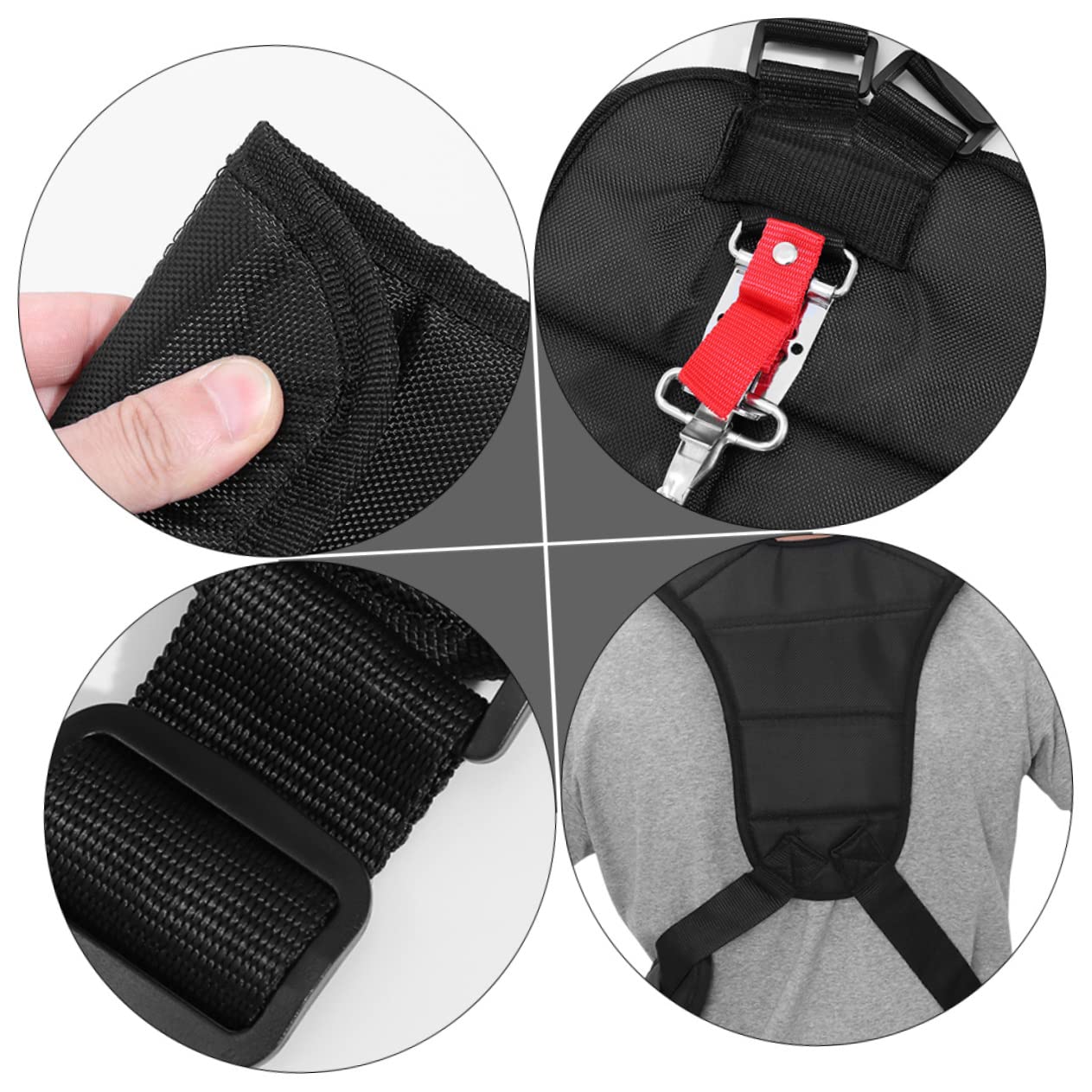 Harnais pour Débroussailleuse Double 2 Pièces Noir en Tissu