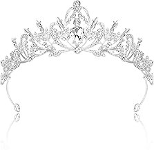 Rierousy Tiara Wedding Crown Women's Crown Bridal Crystal Crown Rhinestone Crown, Wedding Tiara for Weddings, Proms, Pageants, Princess Parties, Birthday Parties etc