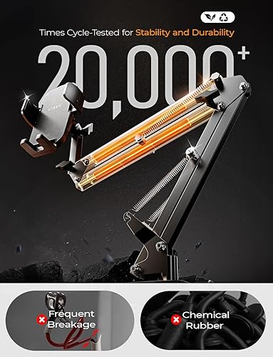 Vista 10 de LISEN Soporte de teléfono de cuello de cisne para escritorio cama [3ª actualización], soporte de teléfono celular para escritorio y cama, regalos