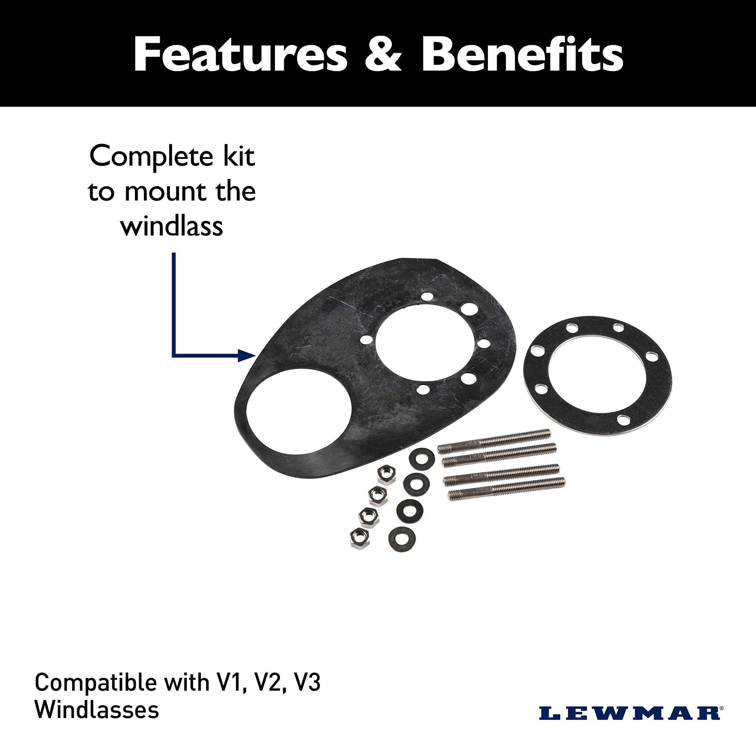 Lewmar 66000631 Kit de Montage (métrique) V1/V2/V3