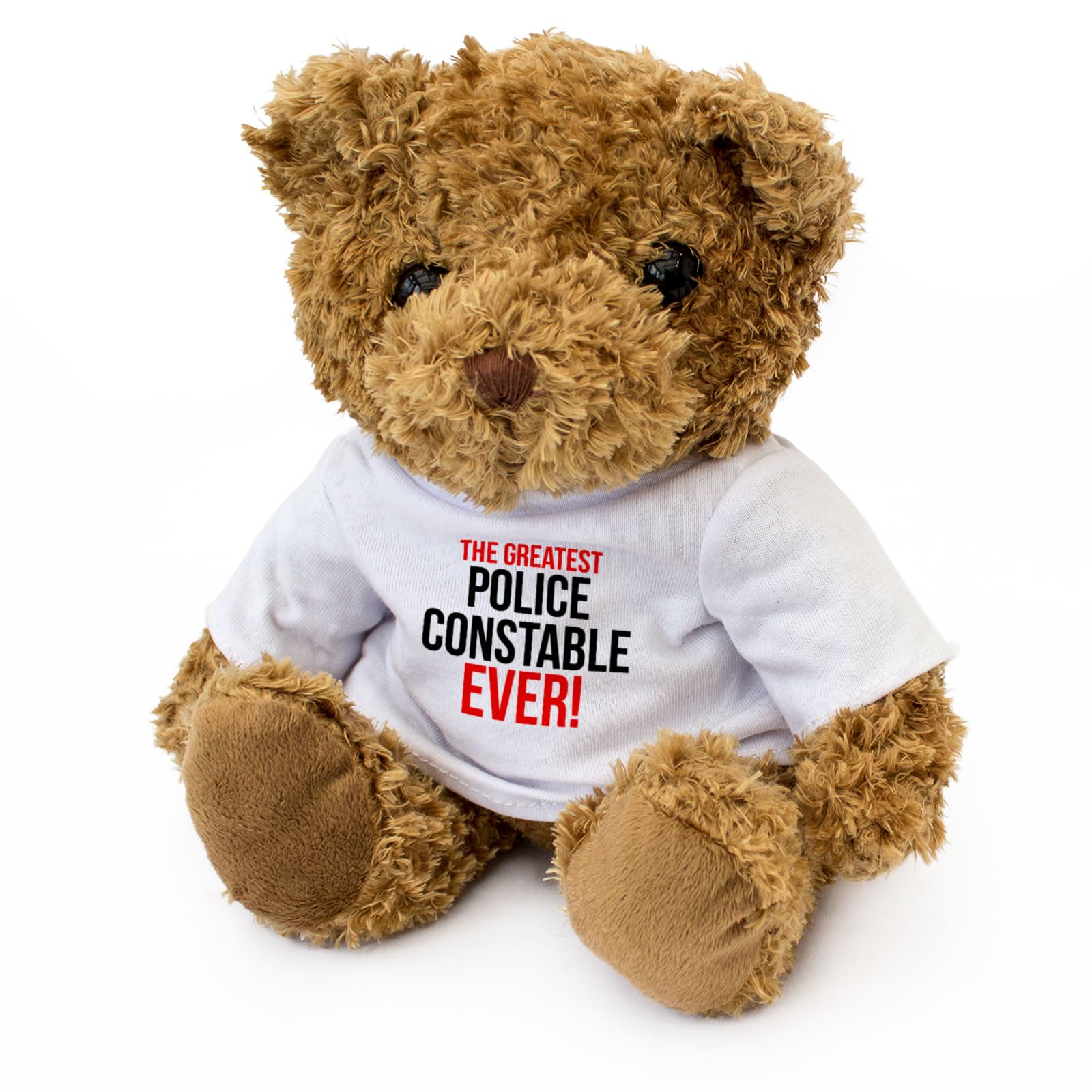 Big Red Egg THE GREATEST POLICE CONSTABLE EVER - Teddy Bear - Cute Soft Cuddly Adorable - Gift Present, Brown