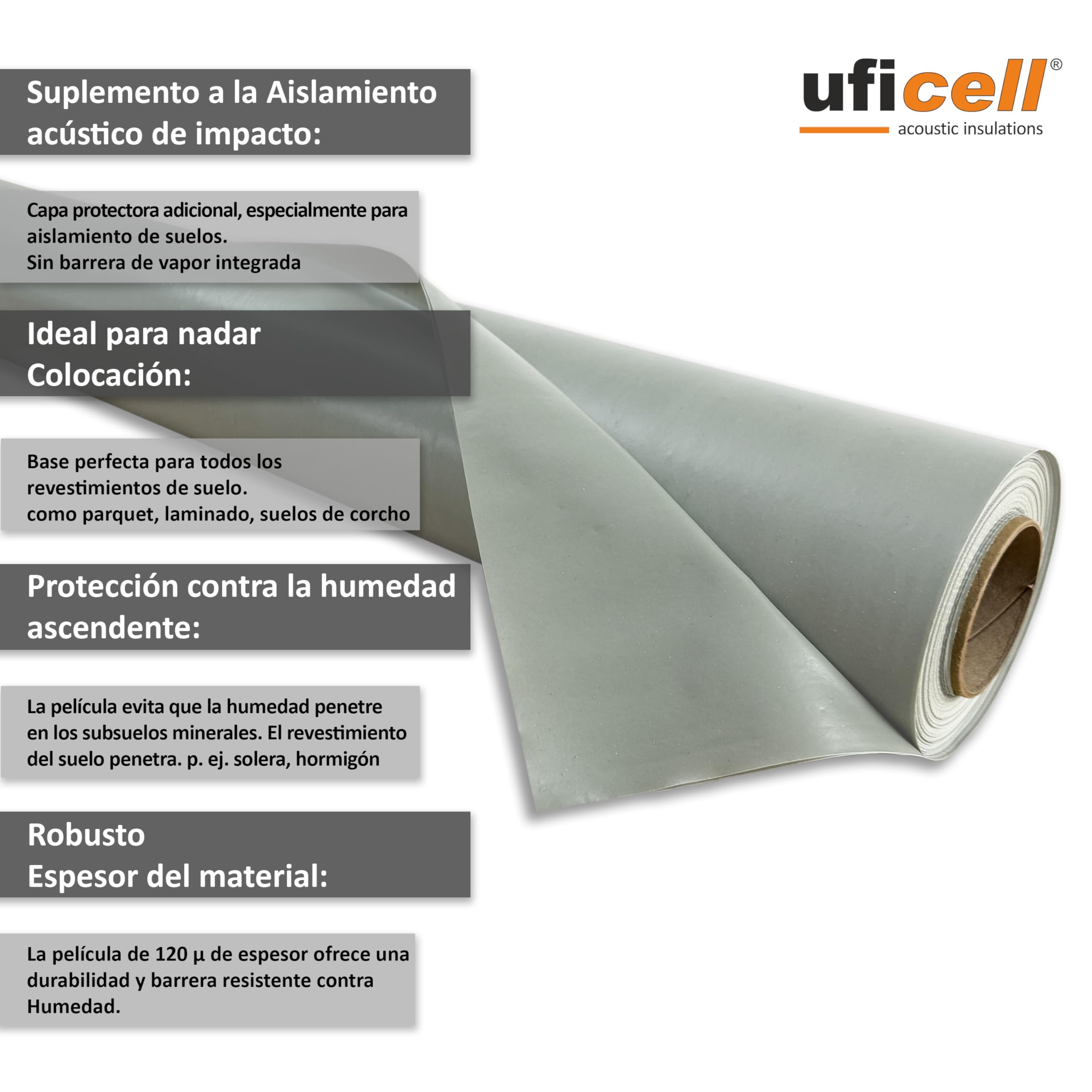 uficell Aqua-Stopp lámina de construcción, lámina de solera, lámina de PE, barrera de vapor 0,2 mm (25 m² (12,5 m x 2 m))