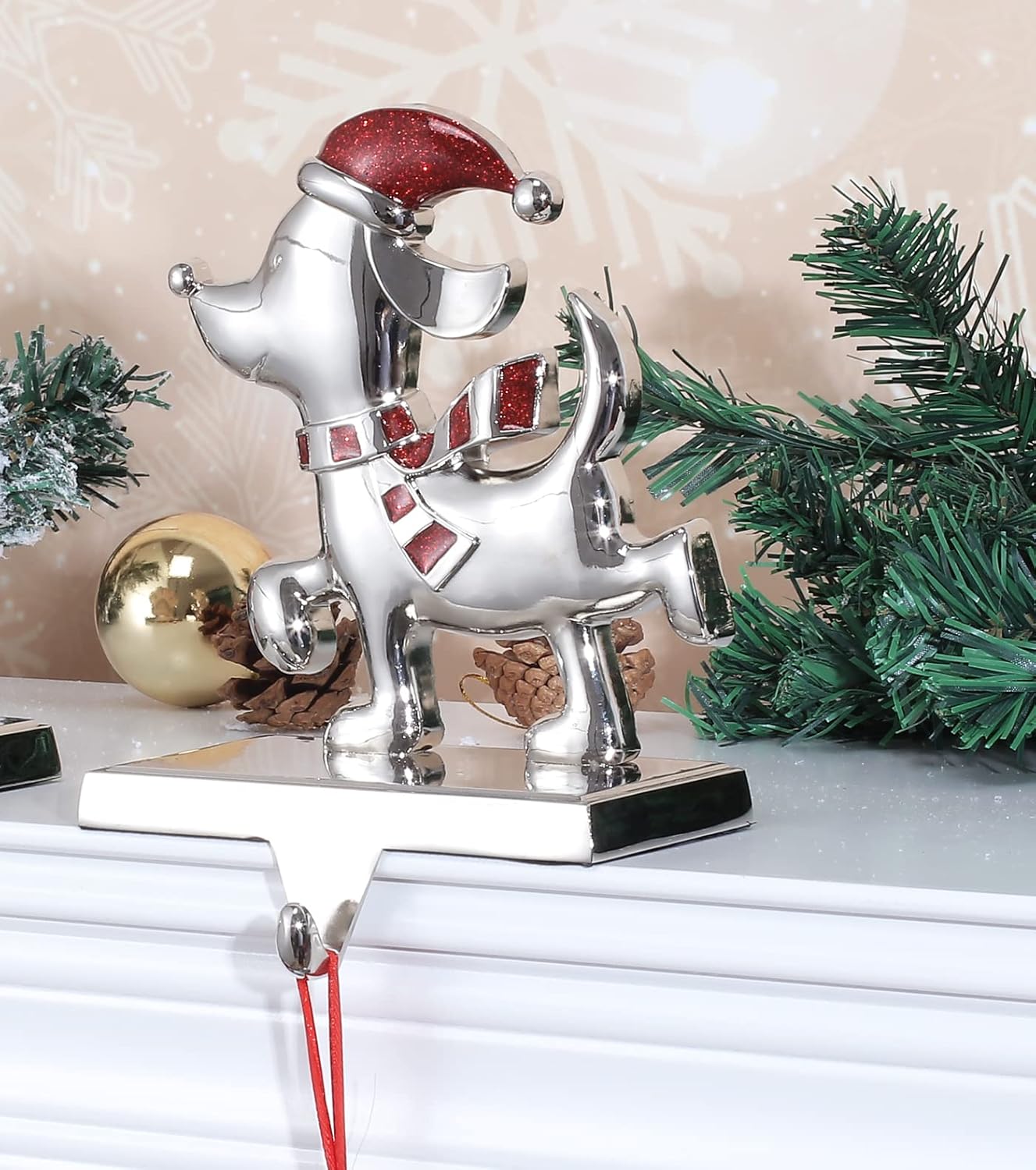 Kersiki Christmas Stocking Holder for Mantle, Dog Stocking