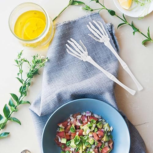 Miniatura 9 de Luxshiny 2 piezas de Halloween Esqueleto Manos Ensalada Tong Halloween Cuchara de ensalada Calavera Tong Halloween Cocina Vajilla para fiesta de