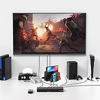 Vista 6 de Interruptor HDMI de 4 puertos 4k@60hz conmutador HDMI 4 en 1 salida HDCP 2.0 HDMI2.0 Hub soporta 3D compatible con interruptor/interruptor