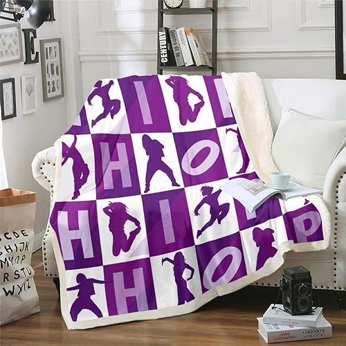 Feelyou Manta de estilo hip hop para sofá, silla, sofá, danza callejera, manta de forro polar de cultura callejera, manta de sherpa para decoración