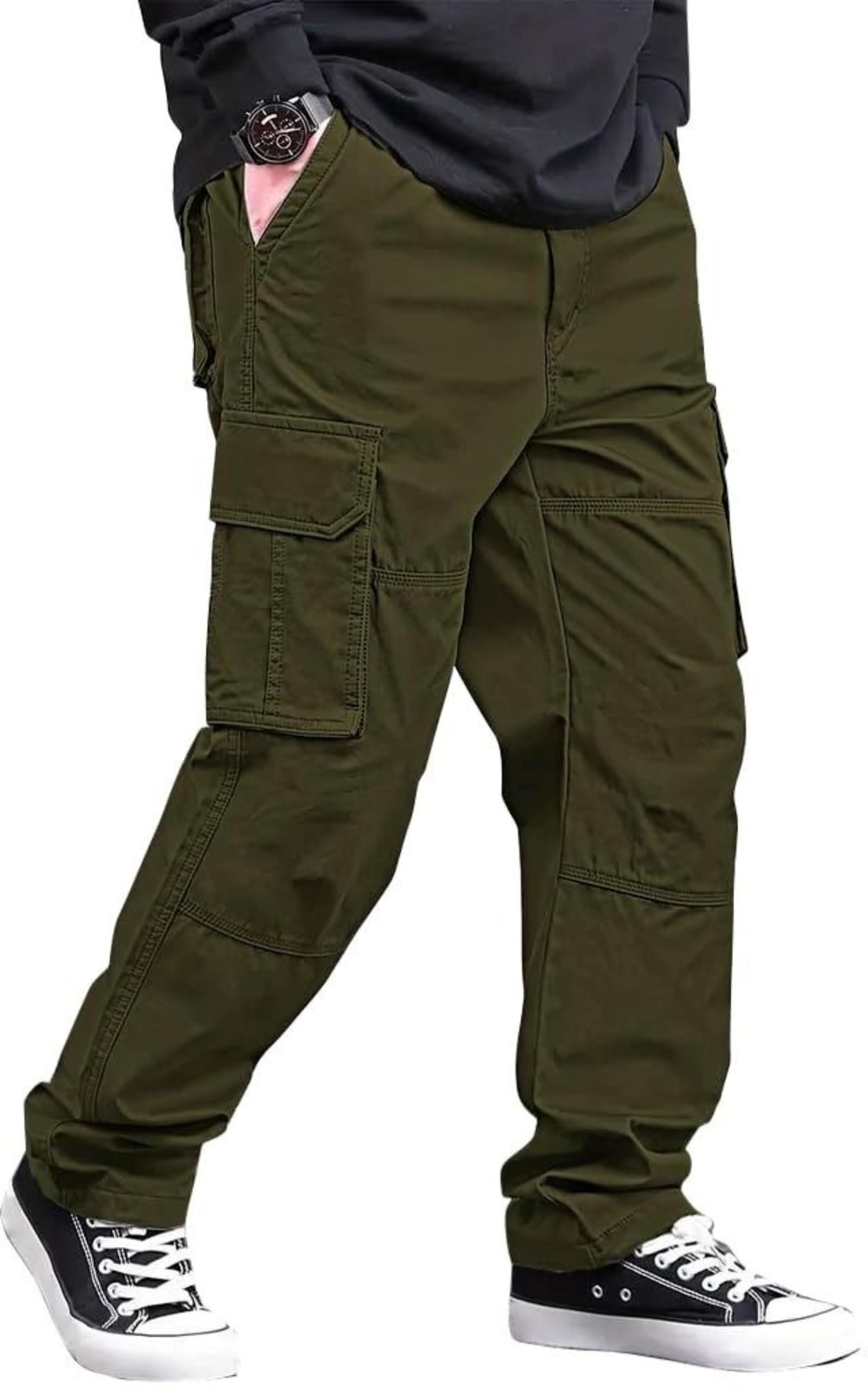 miramichi Men's Relaxed Fit Solid Pattern Cotton Cargo Pant with 6 Pocket Button Down Closure Type and Standard Length | Six Pockets Cargos Pant's |Bonkers Joggers for Men-picture-18