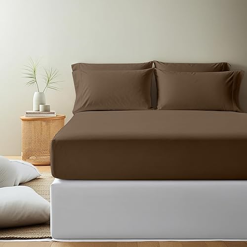 Miniatura 7 de Royale Linens - Sábana bajera tamaño King, calidad de hotel cepillada 1800, ultrasuave, resistente a arrugas y decoloración, bolsillo profundo de