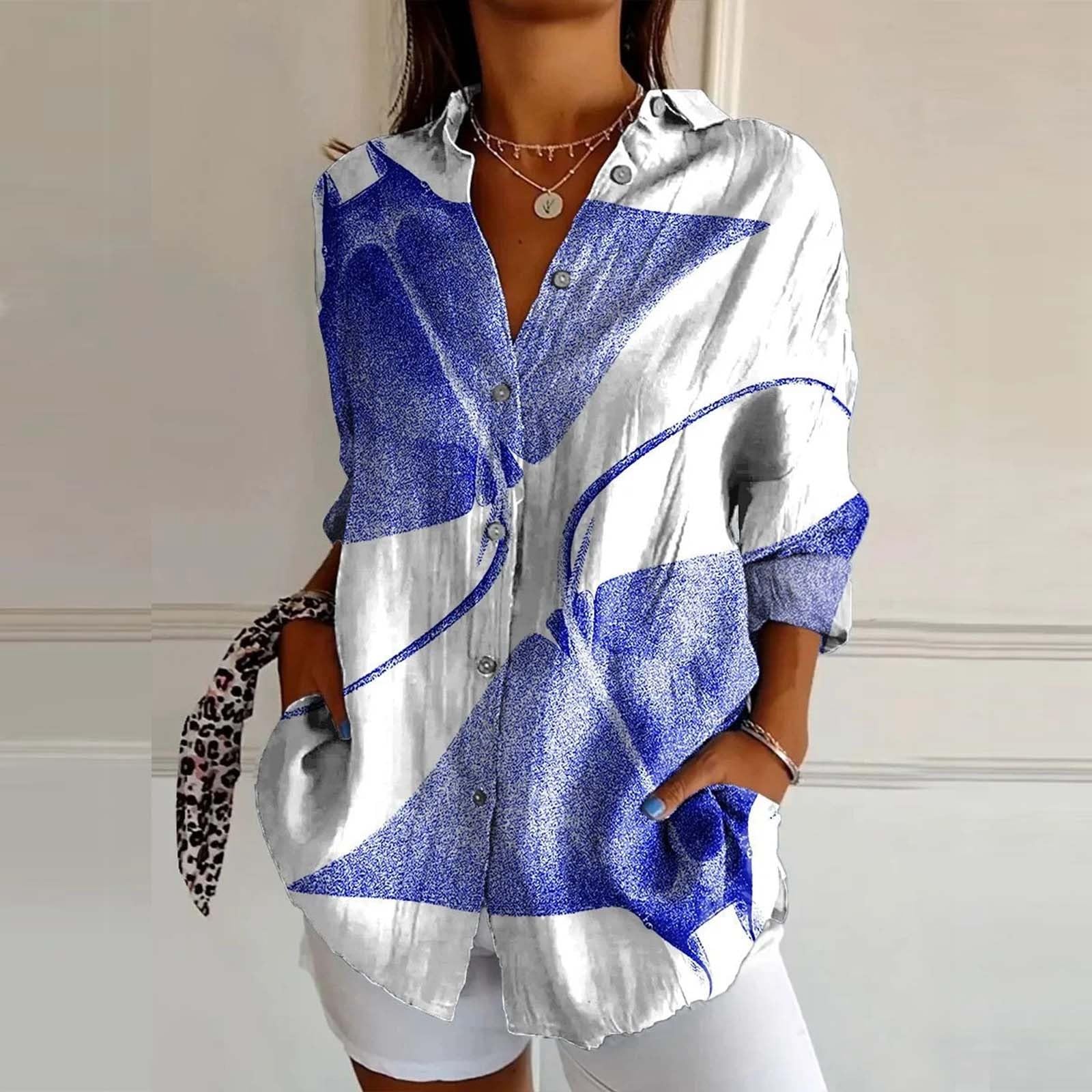 Camisas de lino de manga larga para mujer, a la moda, con solapa, para verano, 2026, con botones, de muselina, estilo informal, ligeras, túnicas de algodón y lino, talla grande, cuello holgado