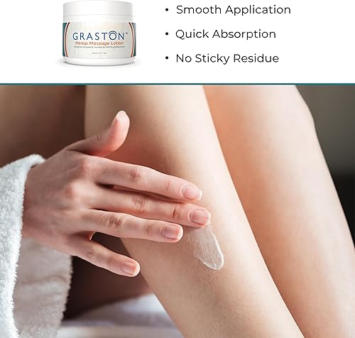 Miniatura 5 de Graston Crema de masaje de cáñamo 4oz  Crema hidratante de cáñamo para relajación y piel suave  Paquete de 1