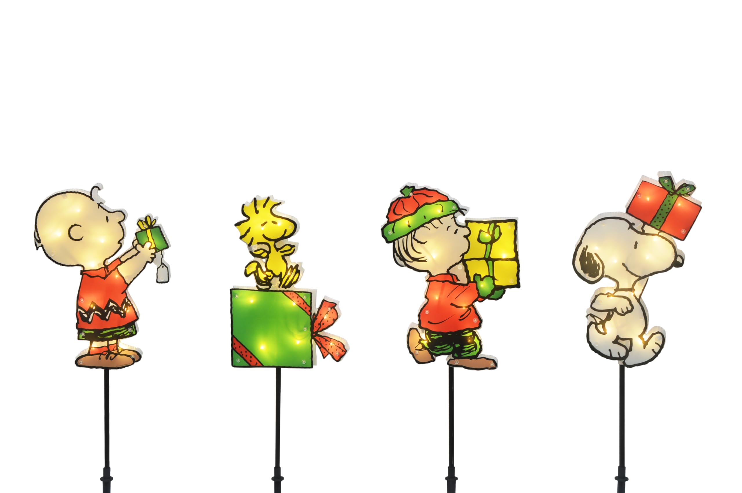 Amazon.com: 26iIN 4 Piece Peanuts Lighted Pathway Colorful Outdoor
