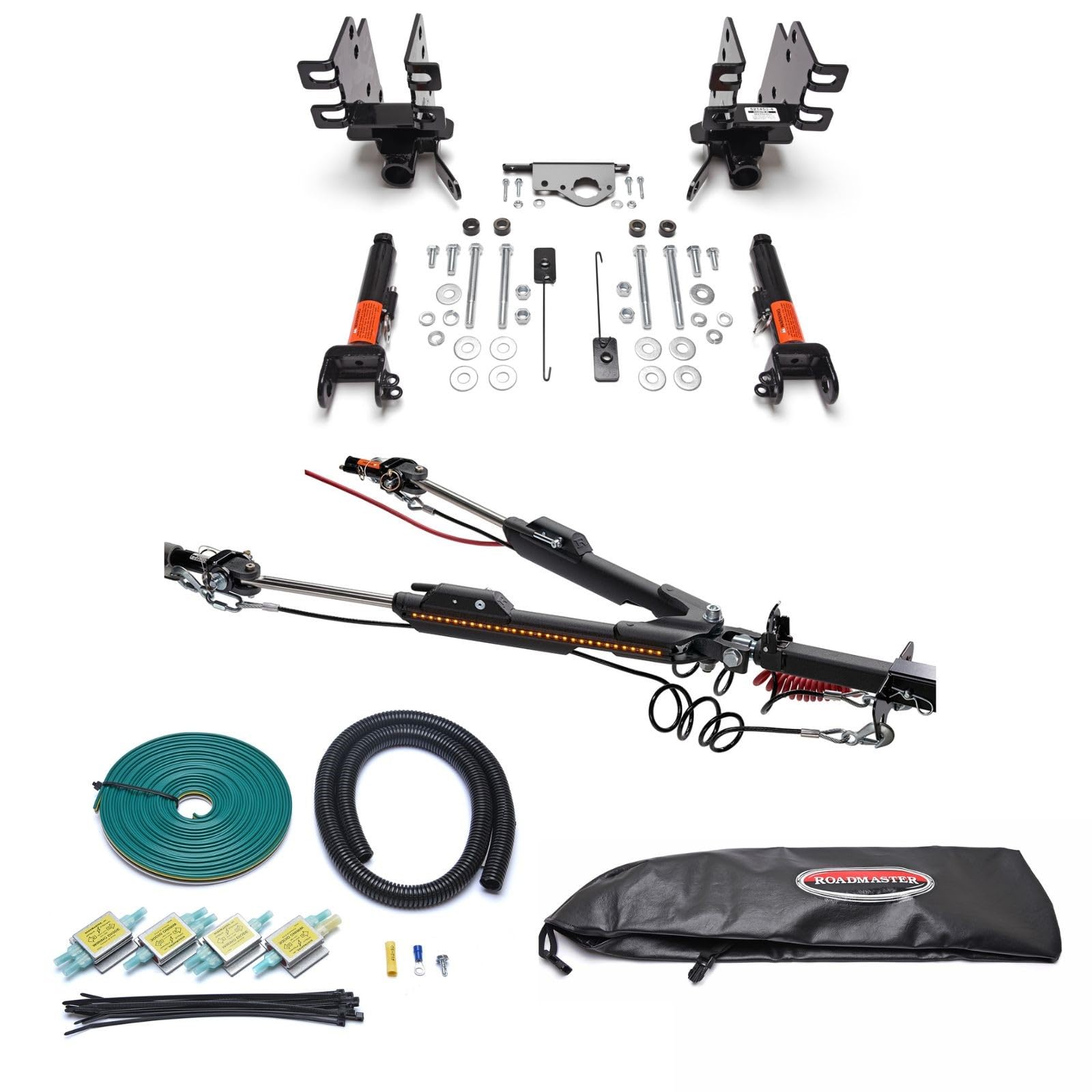 TrendsAuto Roadmaster Nighthawk Tow Bar and Baseplate Combo with Universal Economy Wiring Kit fits 2019-2025 Gladiator JT | Easy Maintenance | Includes Decal