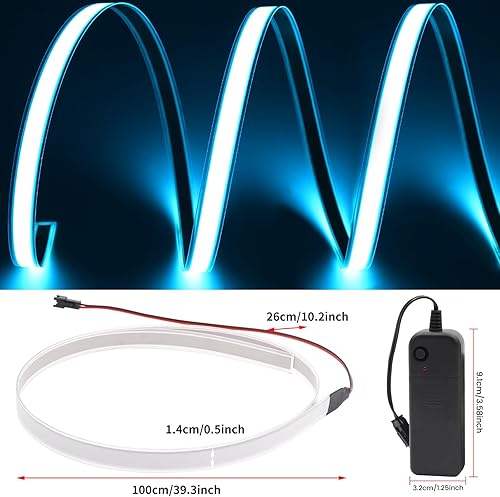 Vista 100 de Ourbest Luces de neón con retroiluminación EL, panel electroluminiscente cortable, hoja de lámpara de papel, luces suaves para bricolaje, 3 modos