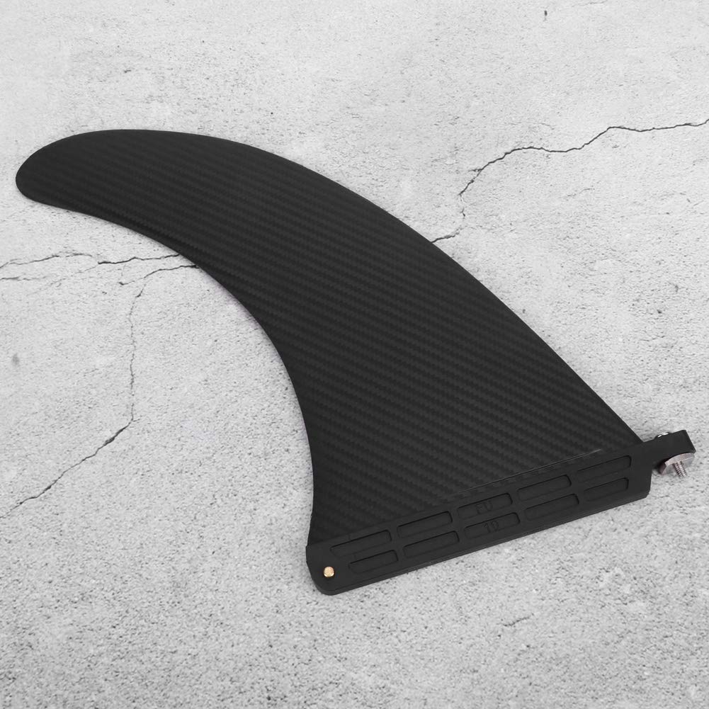 Pinna SUP Universale da 25,4 cm, Pinna Centrale in PVC per Tavola da Surf e Paddle Board, Leggera e Resistente all'Usura, Compatibile con Longboard e SUP (Nero)