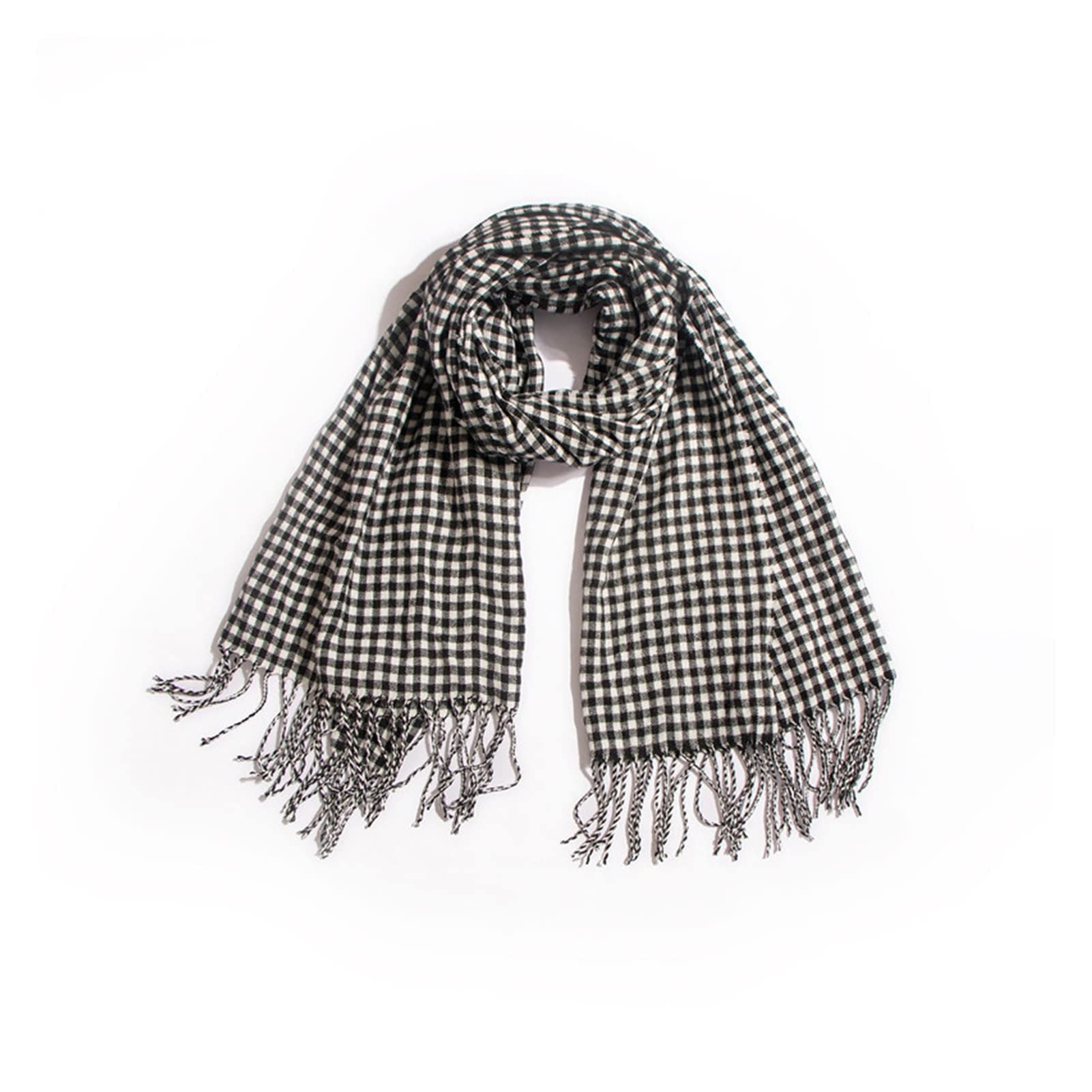Écharpe laine femme verte contre le froid hivernal grand châle doux à carreaux plaid
