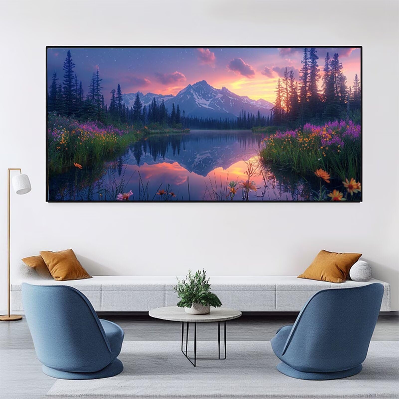 Malowanie numerami dla dorosłych Iceberg Malarstwo Numer Drzewo DIY Kolorowanie według numerów Dorosły 60 x 120 cm z pędzlami i akrylami, nieoprawiony, zestaw aktywności do letniej dekoracji domu