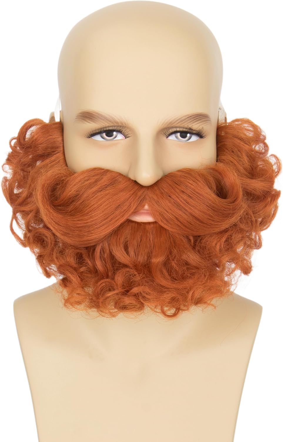 Yan Dream Short Curly Wizard Beard Men Full Fake Beard and Mustache Cosplay Costume Facial Hair