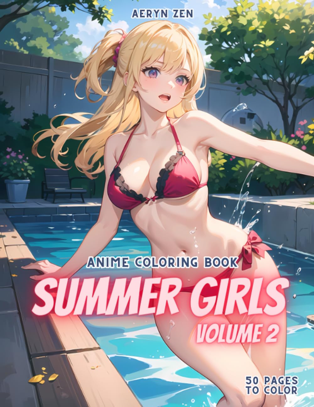 Anime Coloring Book: Summer Girls Volume 2: Manga Art & Drawing Enthusiasts Stress Relief Adult Coloring