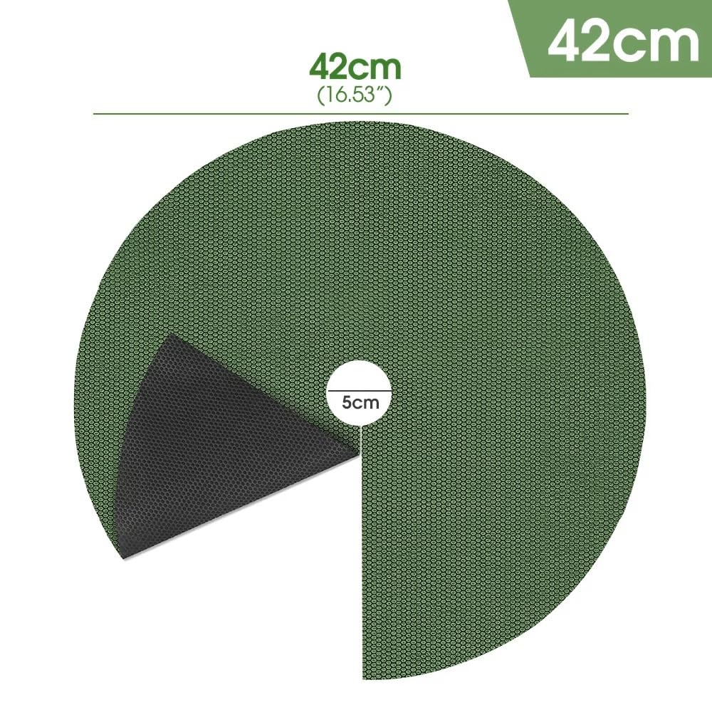 Tappetino Barriera Anti-erbacce In Polipropilene Nero Verde 42-120 Cm 0,3 Mm Anello Di Pacciamatura Biodegradabile for Alberi for Piante In Vaso Da Giardino Frutteto 20/50 Pezzi(50PCS,Round-42cm)