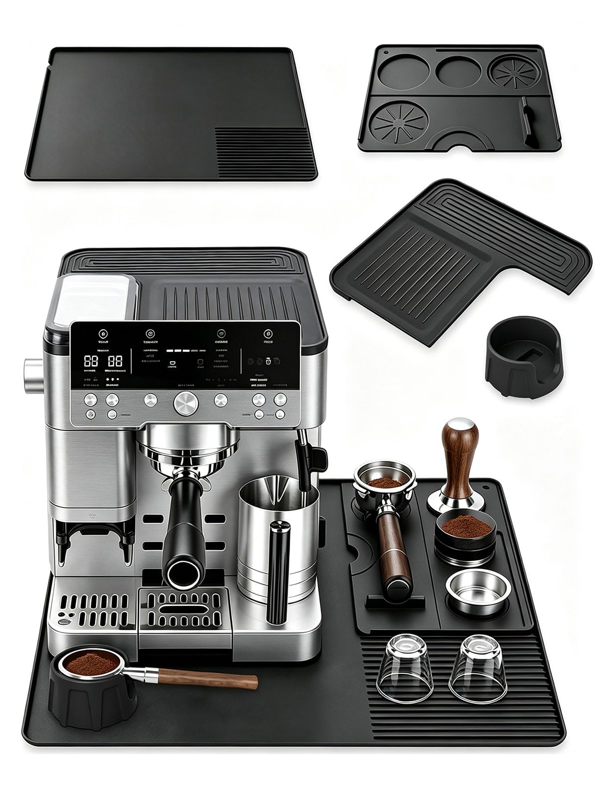4pcs Coffee Machine Accessories, 60 x 40 Silicone Mat for Ninja ES601/ES701
