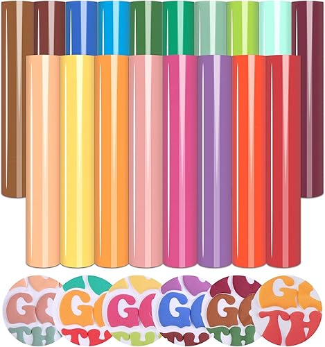 Tintnut Puff Vinyl Heat Transfer - 18 Sheets 12 x 10inches 3D Puff HTV Heat Transfer Vinyl Foaming Puff HTV Colorful Puffy HTV Iron on Vinyl for disponible en Yaxa Colombia