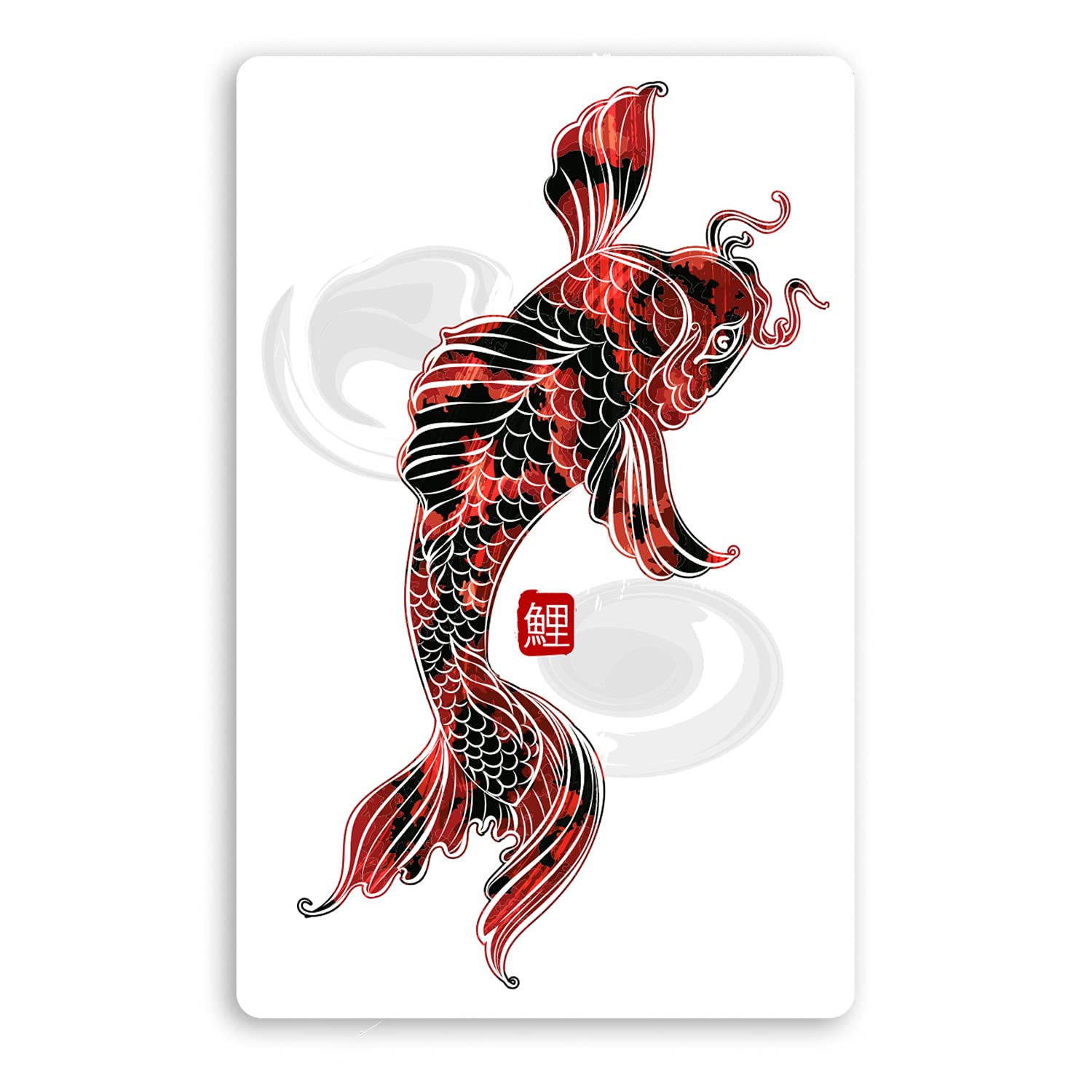 2 x 10cm Tall Oriental Koi Carp Vinyl Stickers - Fish Tattoo Japan Sticker #70013