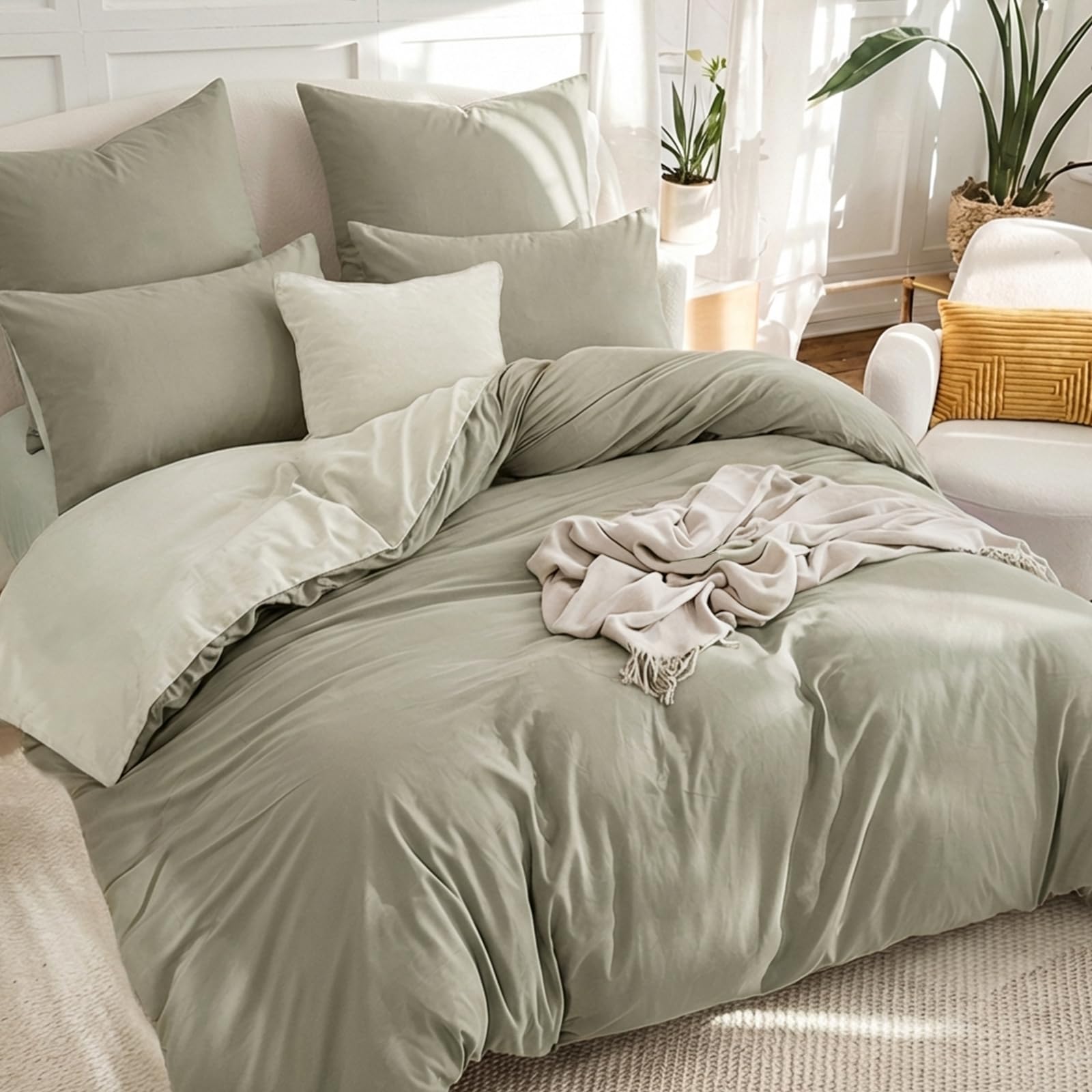 RUIKASI Taupe Super King Duvet Cover Sets Beige - Reversible Taupe Duvet Set Superking Bedding Set with Zip, Soft Brushed Microfibre Bed Set Quilt Cover with 2 Pillowcases