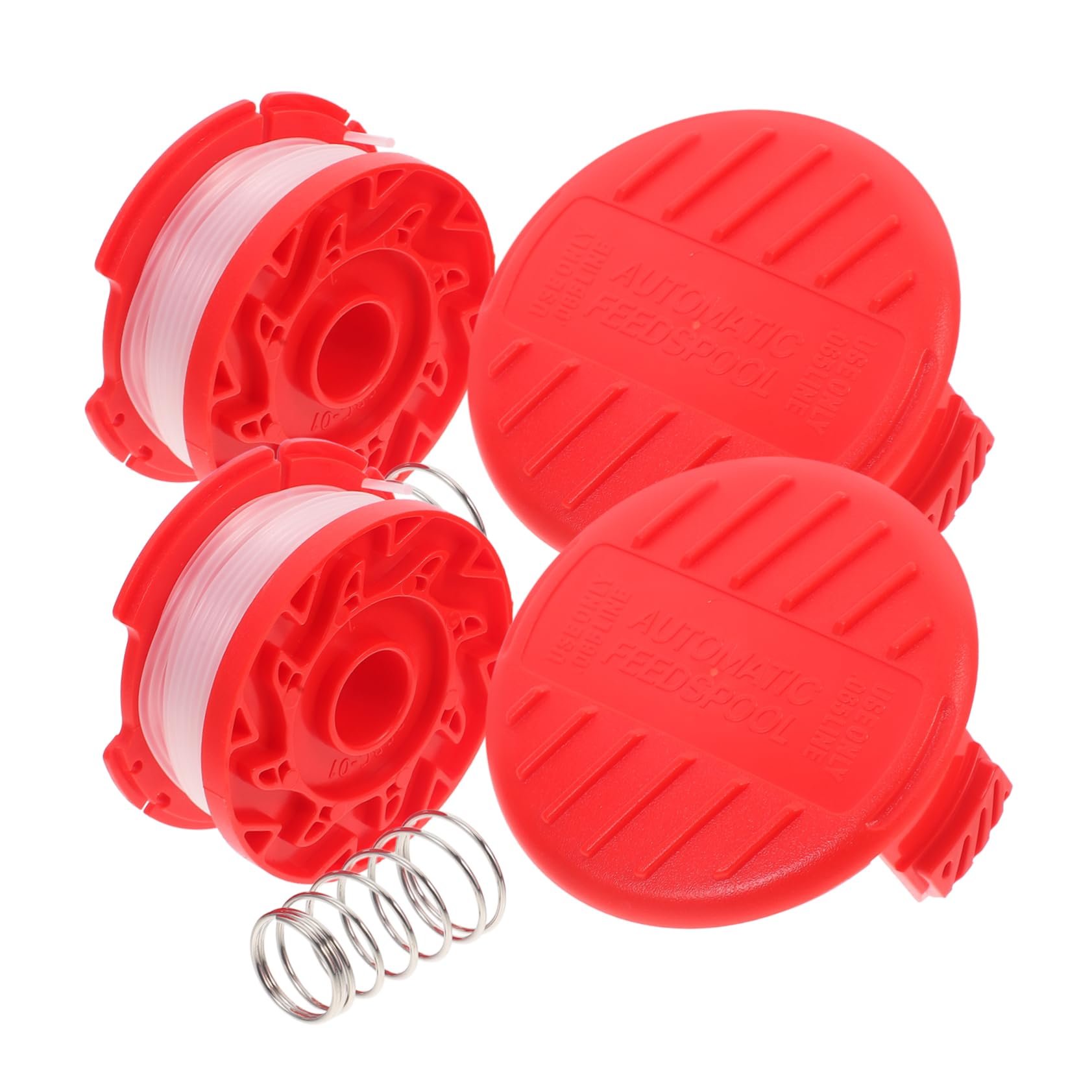 Sosoport 2 Sets Grass Cutting Reel Grass Eater Trimmer Spool Trimmer Accessory Spool Trimmer Line Mower Accessory Line Grass Trimming Spool Trimmer Spool Mower Spool Stainless Steel Red