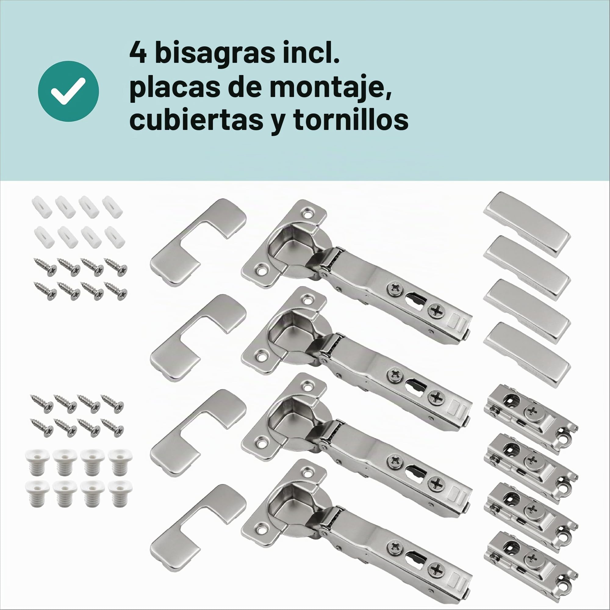 Bisagra de cierre suave para IKEA UTRUSTA 110 y cocina Metod, con amortiguador integrado, incluye instrucciones para el montaje (4 unidades)