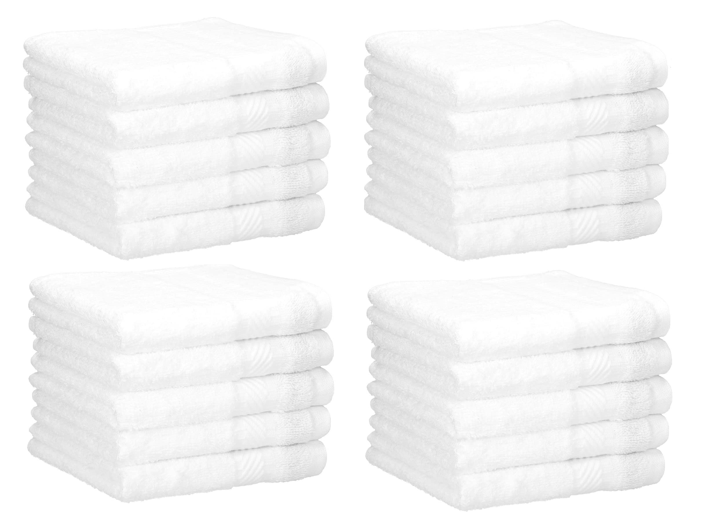 Lot De 10 Débarbouillettes Palermo Betz - Coton Ultra-doux 30x30 Cm - Blanc & Abricot