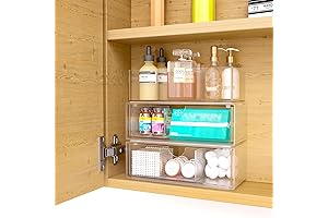 3-Tier Stackable Medicine Cabinet Organizer with Drawers