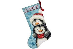 Dimensions Christmas Needlepoint Stocking Personalized Kit: Adorned With Cute Penguins