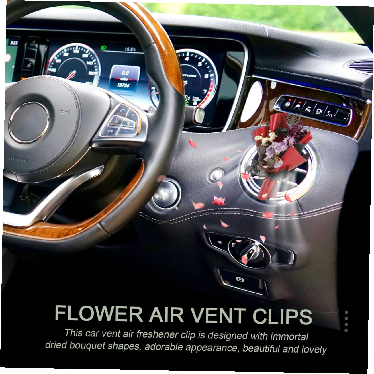 iplusmile 4pezzi Fioriera Profumata Per Auto Con Clip Decorativa Diffusore Aria Con Bouquet Immortale Per Ventilazione Accessori Eleganti Per Auto e Decorazioni Per Ambienti Domestici
