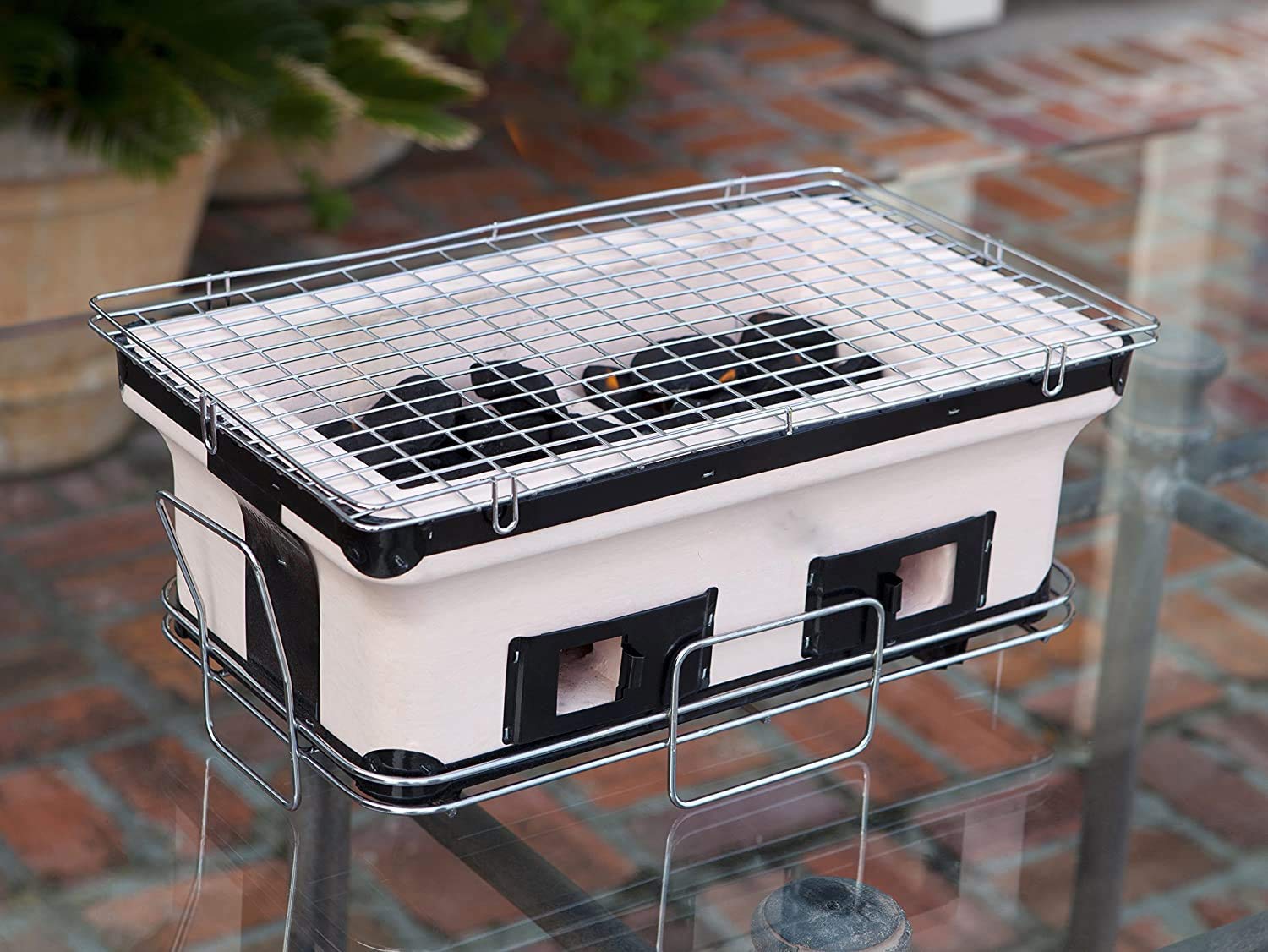 Supporto per barbecue, Apparecchio for cucinare con piastra for barbecue da esterno pieghevole portatile for il campeggio