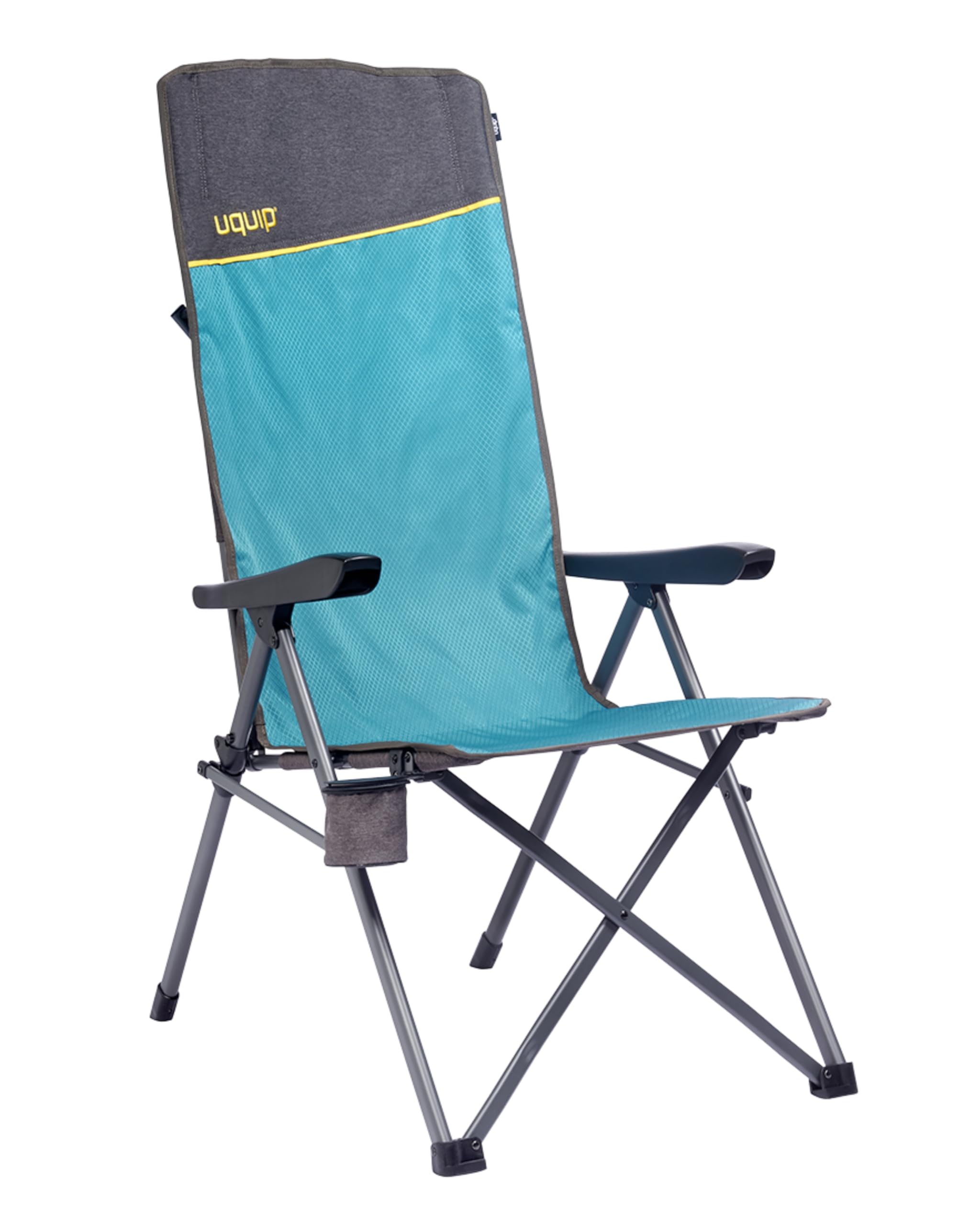 Uquip Campingstuhl Justy XL petrol I faltbarer Klappstuhl mit 120 kg Traglast I kompakter Faltstuhl aus Stahl & Polyester I klappbarer Outdoor-Stuhl für Camping, Strand, Angeln, Garten & Festivals