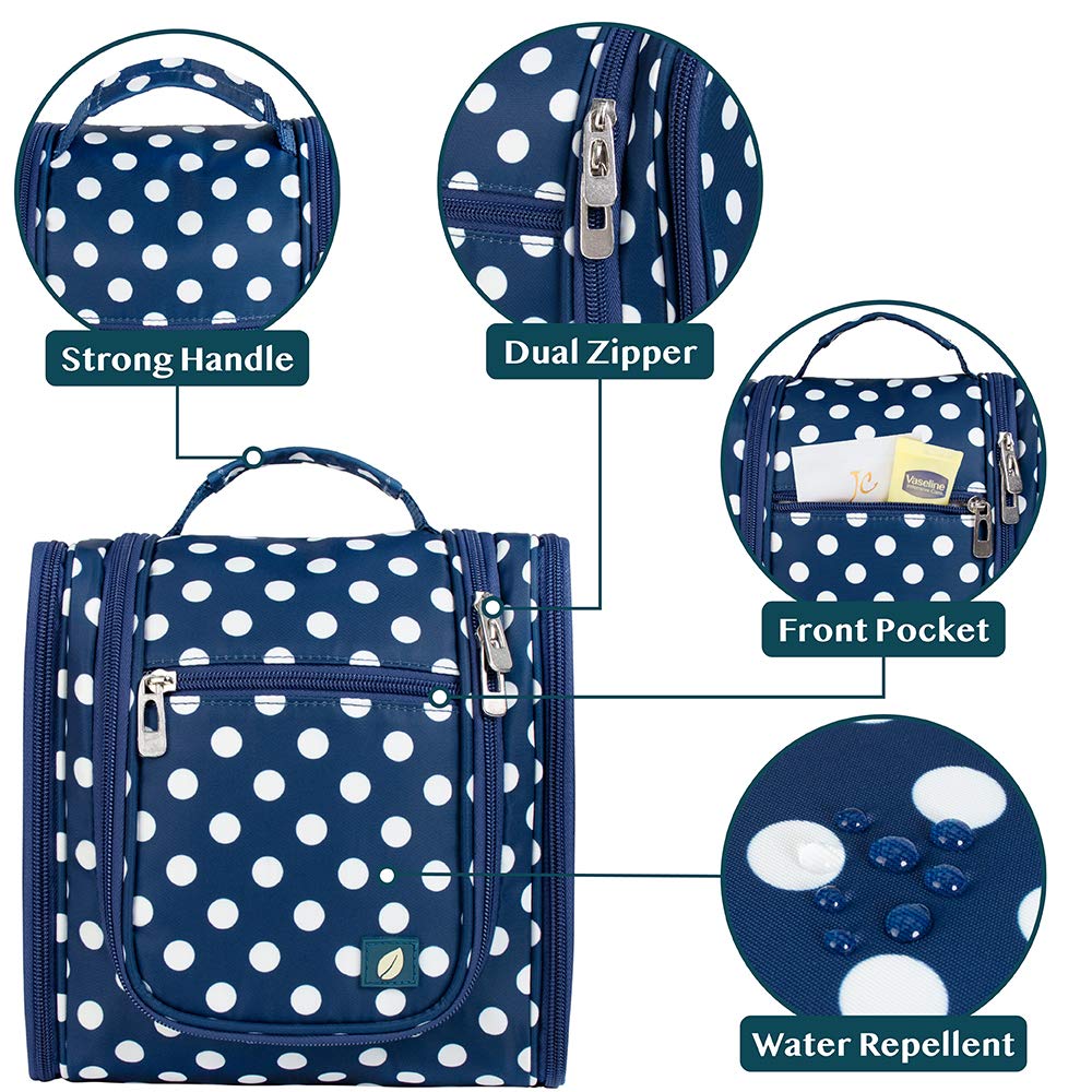 PAVILIA Beauty case da viaggio da appendere per donne e uomini, organizer per articoli da toeletta da bagno, blu navy, M, Beauty case