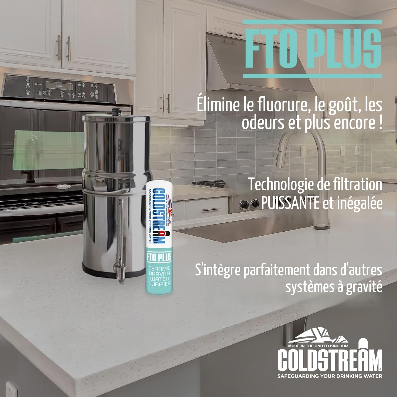 Coldstream Filtre à gravité de remplacement CF163W, mise à niveau compatible avec boîtiers de filtre à gravité en acier inoxydable (2)